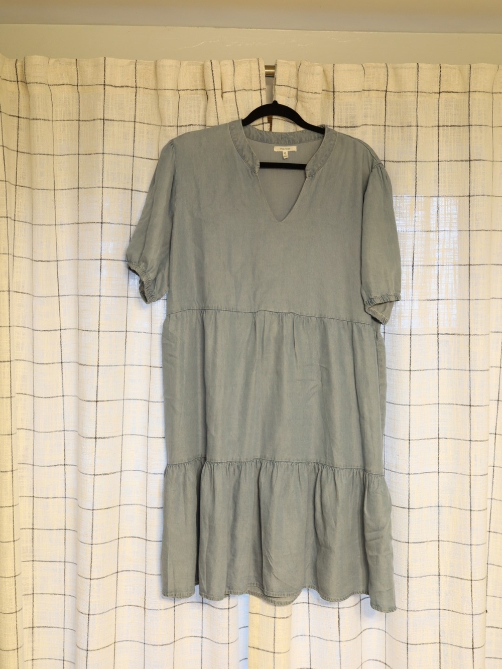 Maurices Light Blue Tiered V-Neck Tunic